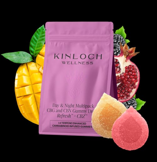 Kinloch Day & Night Multipack: CBG & CBN Gummy Drops: Refresh + CBZ