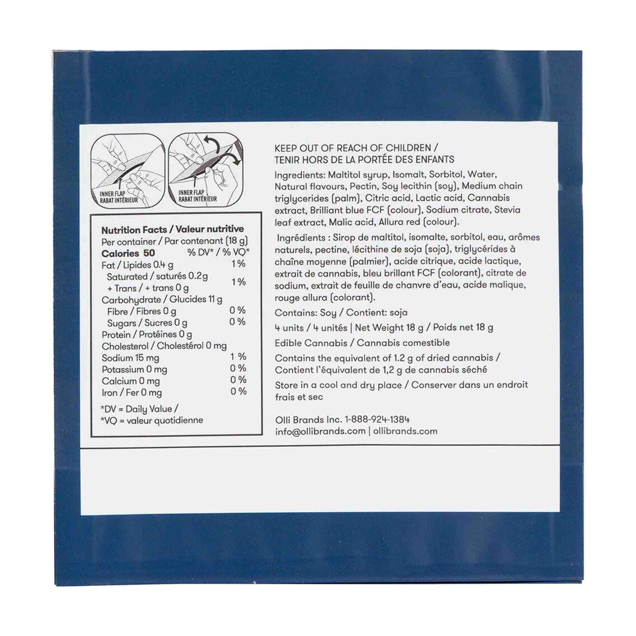 Olli Sugar Free Blackberry Yuzu CBN Chews Abba Medix