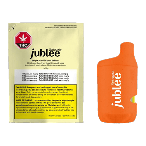 Jublee Extracts Bright Mind CBG Broad Spectrum Sweet Citrus AIO Vape