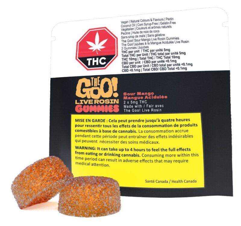 The Goo Sour Mango Live Rosin Gummies